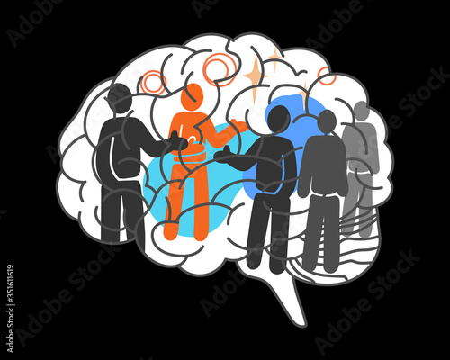 Εκτύπωση καμβά Drawing various brain theory of Multiple Interpersonal Intelligence