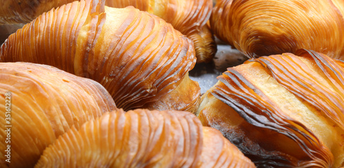 typical dessert of Naples in Italy called SFOGLIATELLE