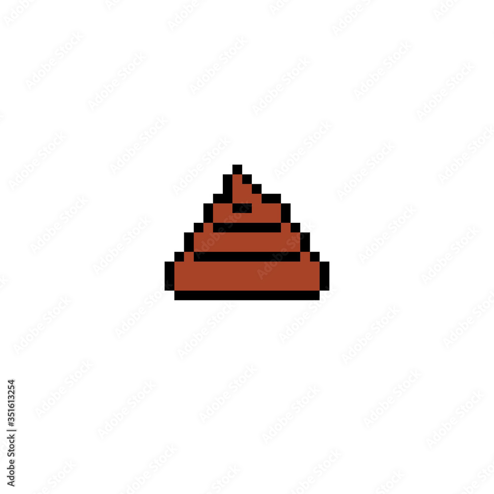 poo pixel art icon, pixel illustration poo pixel art icon, pixel illustration