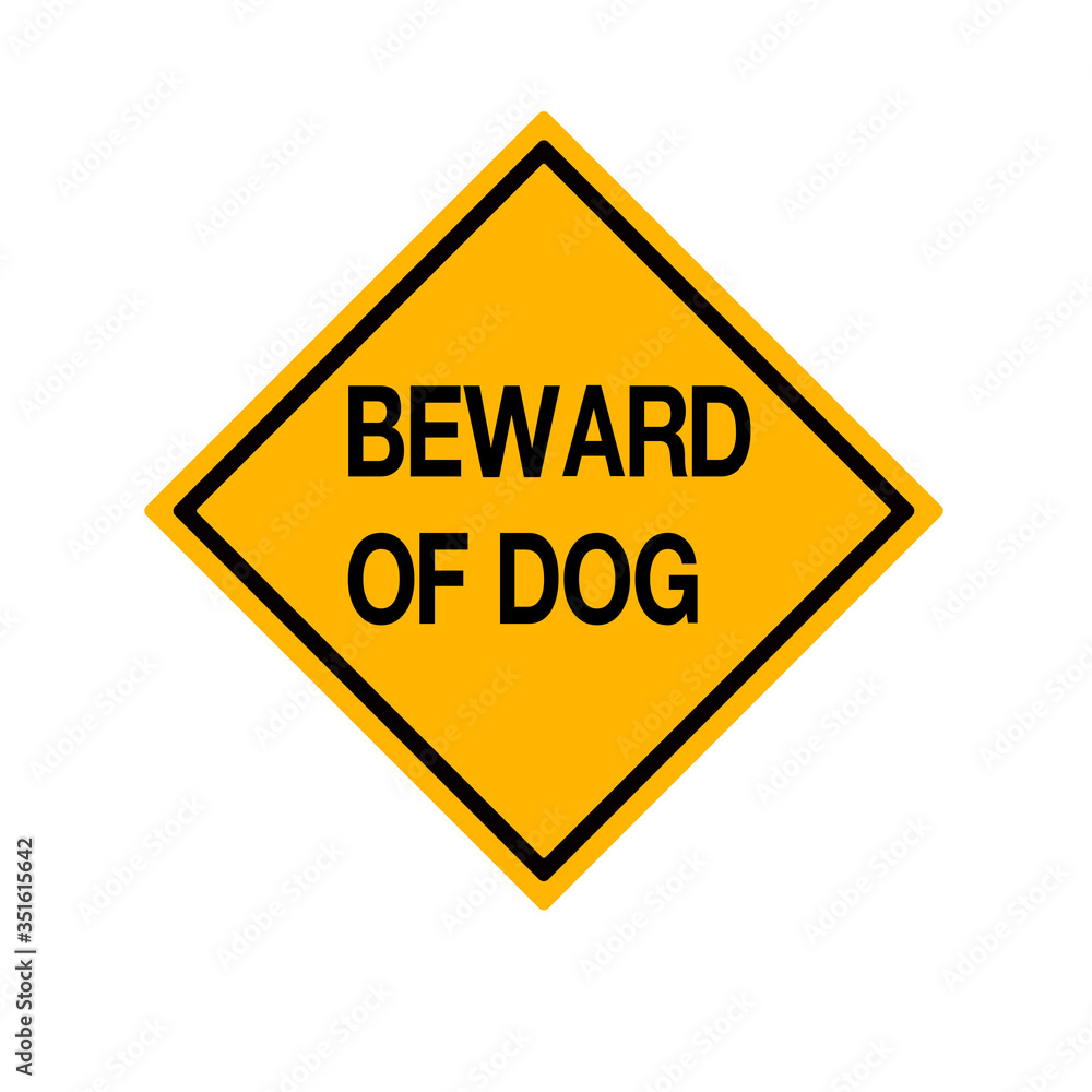 Warning Beware Of Dog Symbol Sign,Vector Illustration, Isolate On White Background Label. EPS10 Warning Beware Of Dog Symbol Sign,Vector Illustration, Isolate On White Background Label. EPS10