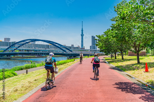 Photography 東京 汐入公園 隅田川沿いの遊歩道