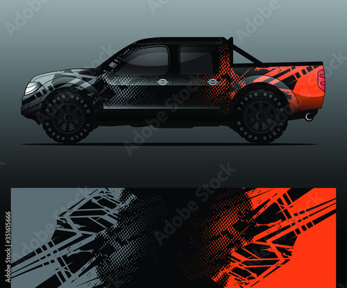 Truck decal graphic wrap vector, abstract background