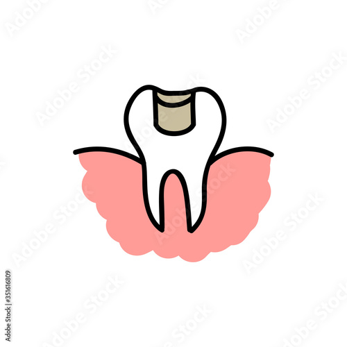 dental cure doodle icon, vector illustration