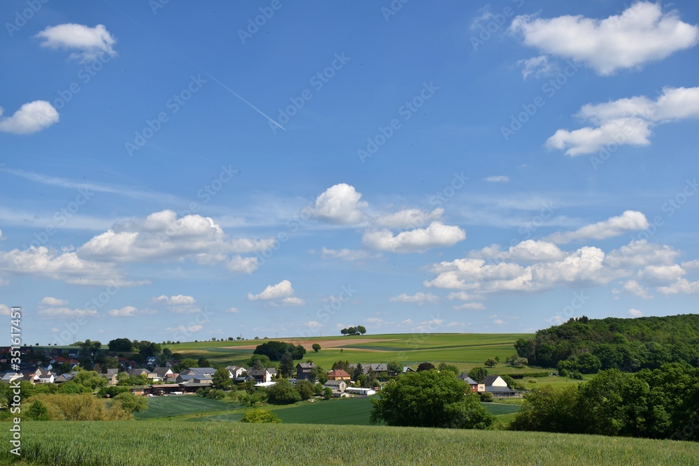 Idyllic landscape in the countryside in Eifel mountains, Germany Idyllic landscape in the countryside in Eifel mountains, Germany