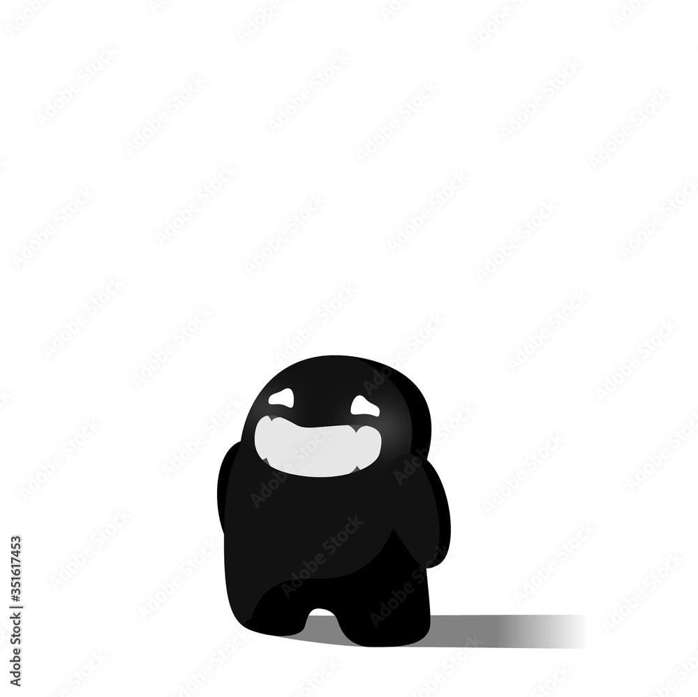 Fototapeta premium Little montser blushed hidding something