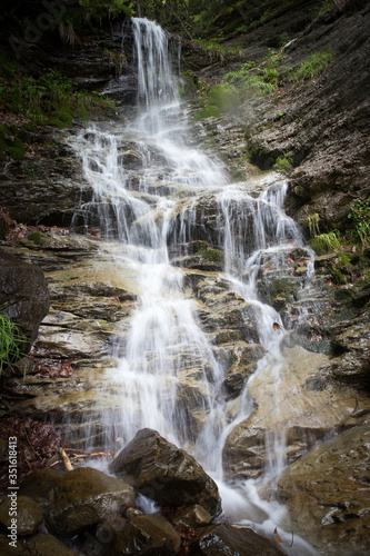 Beautiful waterfall into the wild