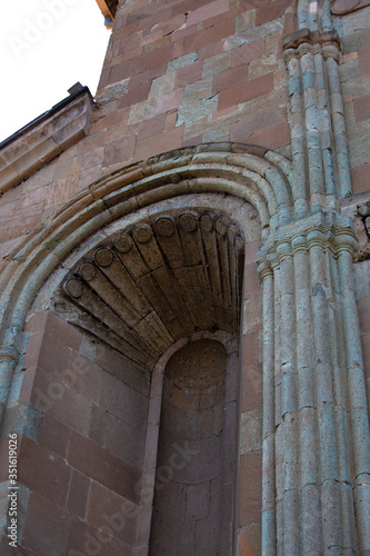 Svetitskhoveli Orthodox Cathedral in Mtskheta. Detail of one of the walls