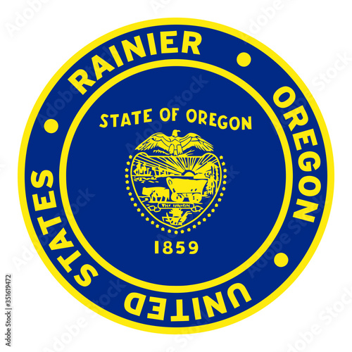 Round Rainier Oregon United States Flag Clipart 2
