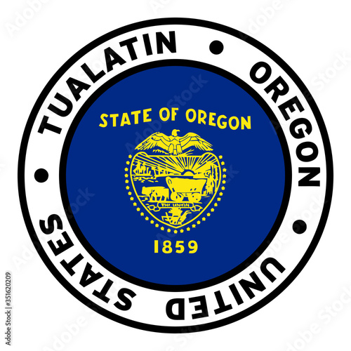 Round Tualatin Oregon United States Flag Clipart photo