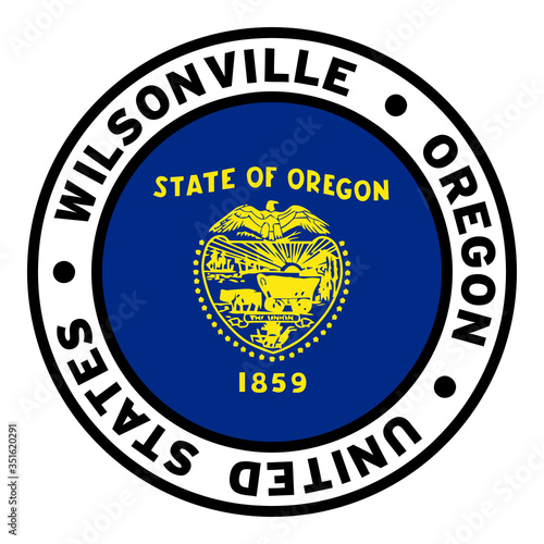 Round Wilsonville Oregon United States Flag Clipart photo