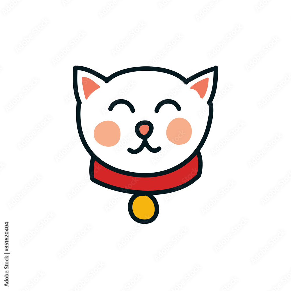 Obraz premium maneki neko doodle icon, vector illustration