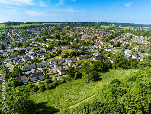 Aerial photo of Onslow Village, Guildford, Surrey England UK