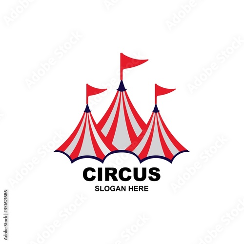 Circus tent logo template Vector illustration