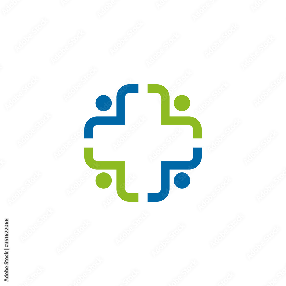 Medical and health care logo design with medical cross icon Medical and health care logo design with medical cross icon