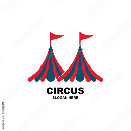Circus tent logo template Vector illustration