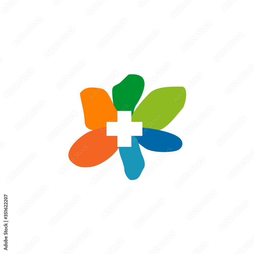 Medical and health care logo design with medical cross icon Medical and health care logo design with medical cross icon