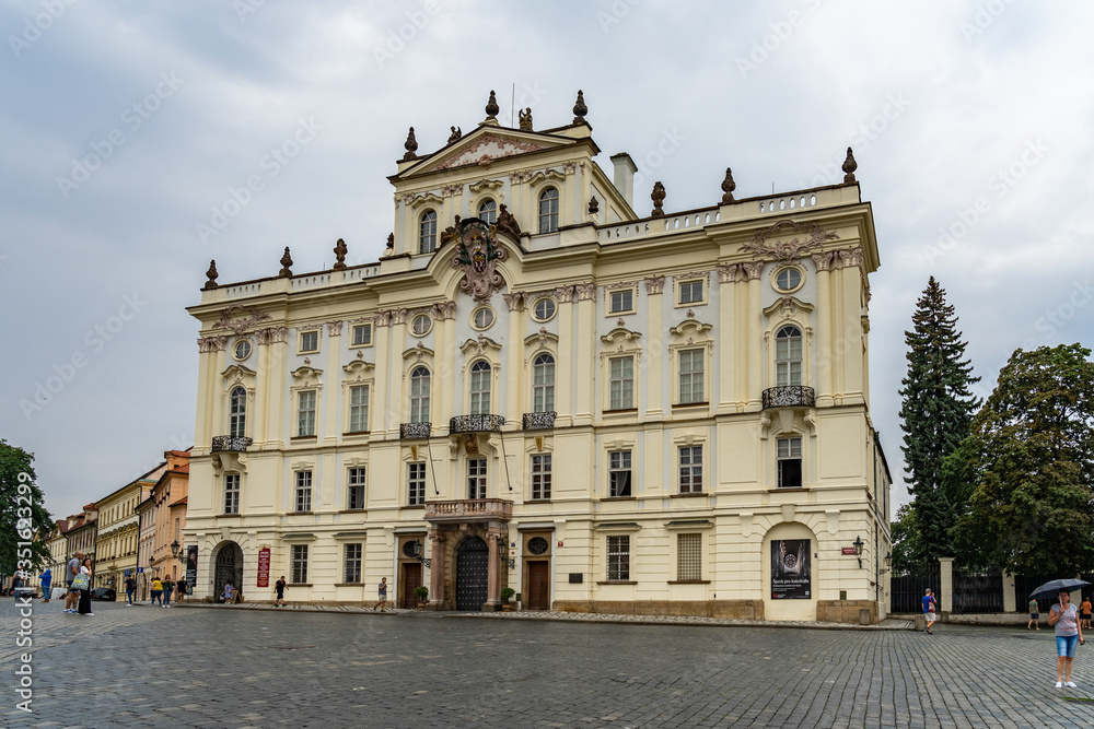 Archbishop's Palace Castle district street of Prague in Czech Republic.