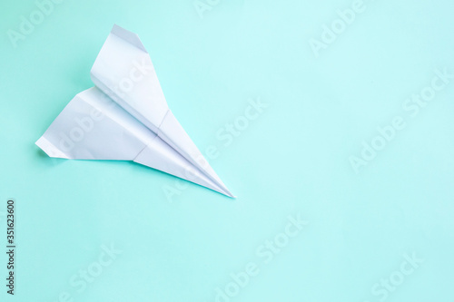 Summer travel with paper plane. Summer concept.