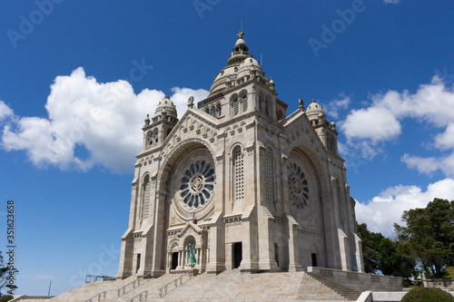 The Monument Temple of Santa Luzia, dedicated to the Sacred Heart of Jesus in Viana do Castelo, Portugal. Its imposing rose windows are the largest in the Iberian Peninsula and the 2nd in Europe.