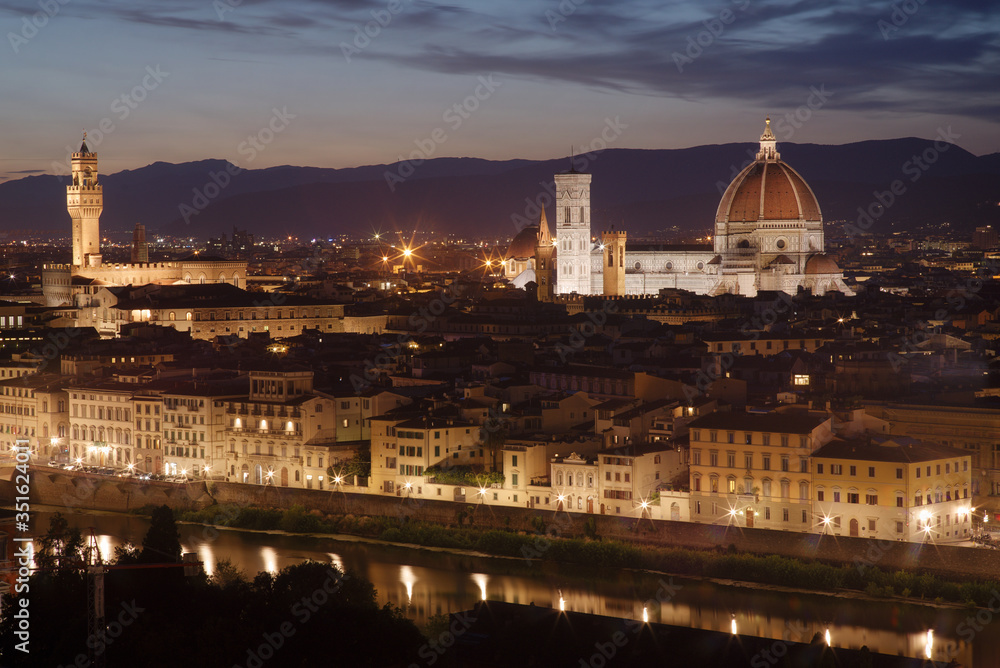 Fototapeta premium View of the Cathedral of Santa Maria del Fiore from Piazzale Michelangelo. Florence. Italy.