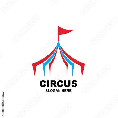 Circus tent logo template Vector illustration