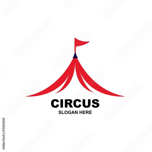 Circus tent logo template Vector illustration