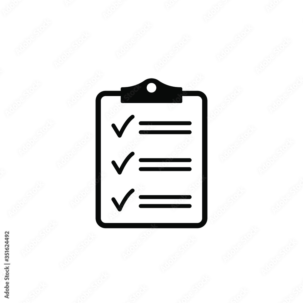 Clipboard with checklist icon, symbol for web site and app design. Vector illstration. Clipboard with checklist icon, symbol for web site and app design. Vector illstration.