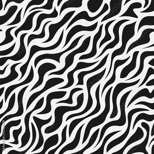 Zebra Stripes Seamless Pattern. Zebra print  animal skin  tiger stripes