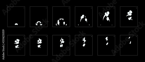 Explosion Smoke effect. Explosion Animation effect. Animation Sprite sheet for games, cartoon or animation. vector style animation effect 1043.