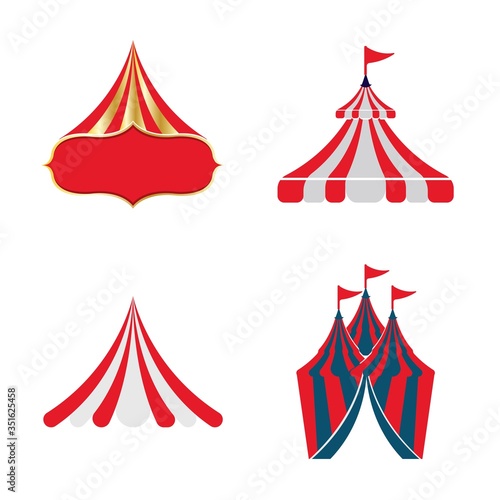 Circus tent logo template Vector illustration