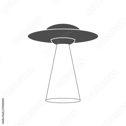 ufo icon alien flying spaceship vector white background