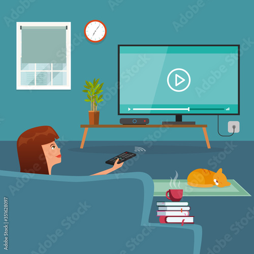 Woman watching TV