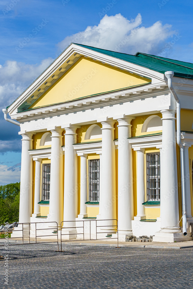 facade of a historic building, a merchant's mansion in a Russian city