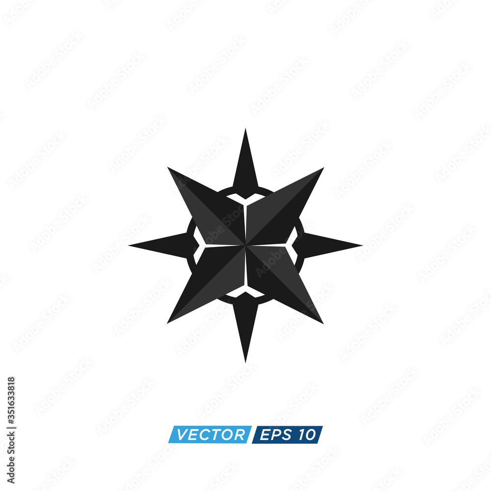 Obraz premium Compass Icon Design Vector