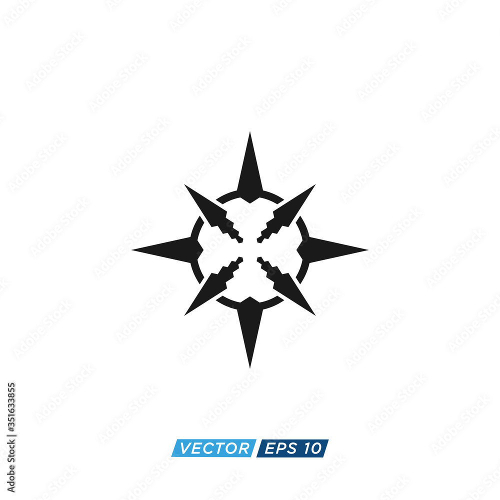 Obraz premium Compass Icon Design Vector