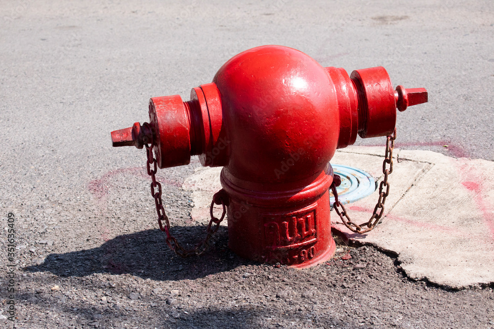 fire extinguisher on a wall