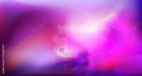 Realistic purple fog. Copy space. Colored fog.Occult smoke. Neon color. Vector stock illustration. Purple bursts of light. Blurry shadows and rays of light. Mystic spectacular colored smoke. Abstract 
