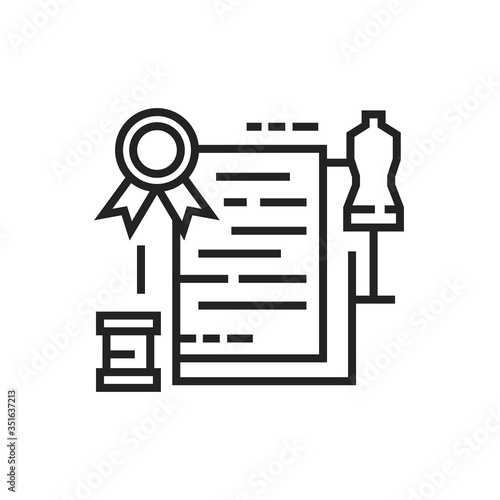 Fashion courses black line icon. Dressmaker training, tailor atelier. Sewing classes, custom clothing and accessories. Pictogram for web page, mobile app. UI UX GUI design element. Editable stroke