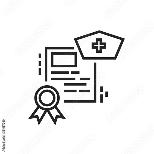 Medical courses black line icon. Health care. Medical education, practice. Pictogram for web page, mobile app UI UX GUI design element