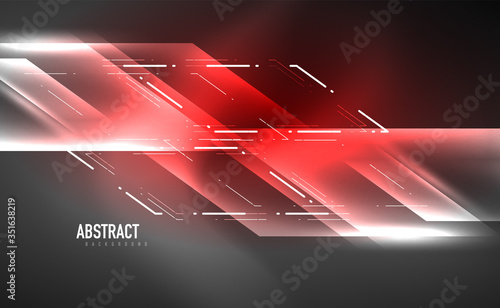 Dynamic neon shiny abstract background. Trendy abstract layout template for business or technology presentation, internet poster or web brochure cover, wallpaper