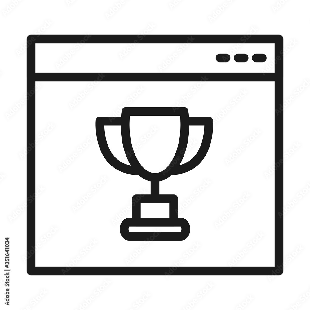 web page with trophy icon, line style web page with trophy icon, line style