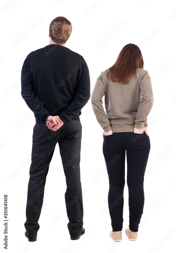 Back view couple in sweater. Back view couple in sweater.