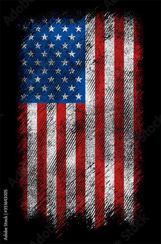 Grunge usa flag vector design.