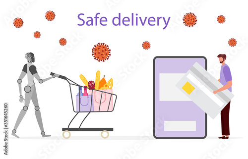 Quarantine Virus Online Order Safe delivery Robot