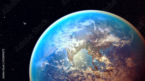 Fototapeta Naklejka Na Ścianę i Meble -  3D illustration of an space planet universe
