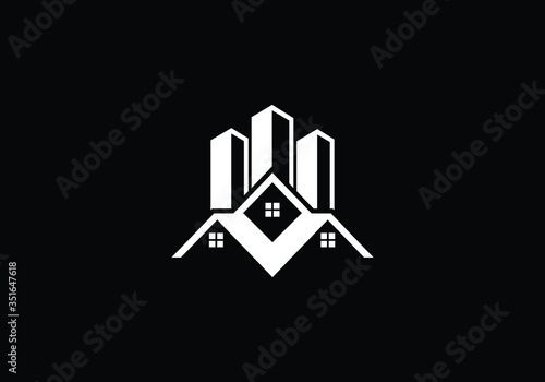 Real estate vector logo design, Building logo design, Real estate vector logo template, Logo for a property, Abstract home logo
