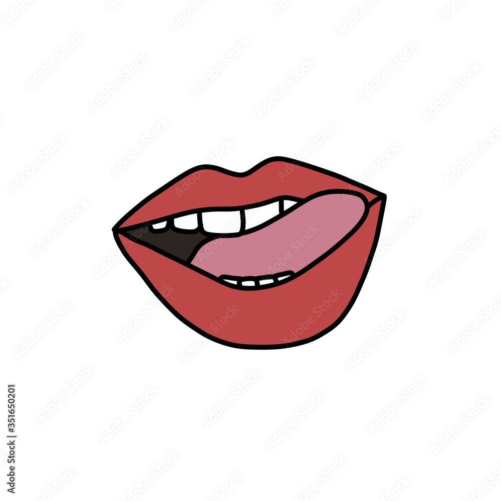 mouth doodle icon, vector illustration mouth doodle icon, vector illustration