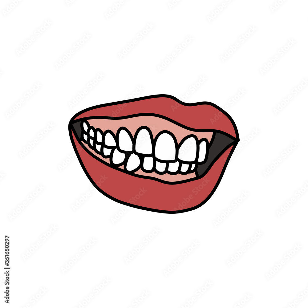 mouth doodle icon, vector illustration mouth doodle icon, vector illustration