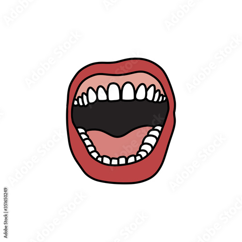 mouth doodle icon  vector illustration