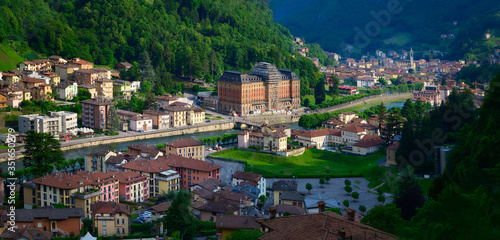 San Pellegrino Terme seen from above of the spa town